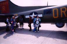 A group of us about to get in a B-17 at WFFC2000
